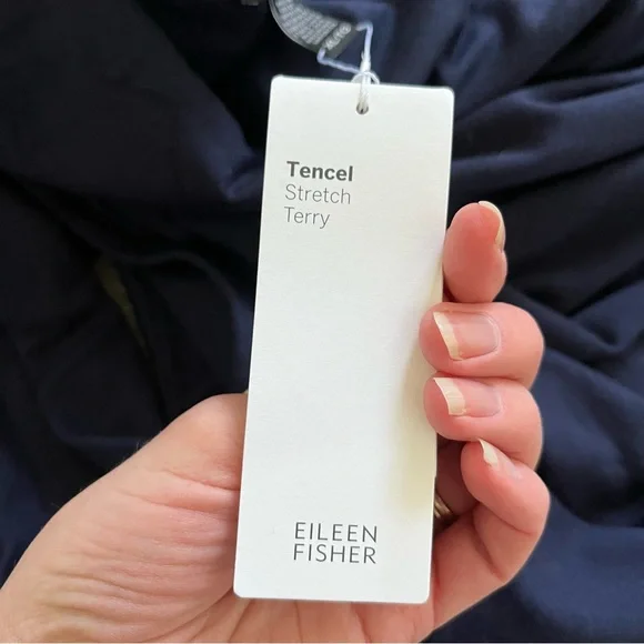 Eileen Fisher tencel terry midnight bateau nk top blue women’s X-Large NWT - Picture 8 of 8